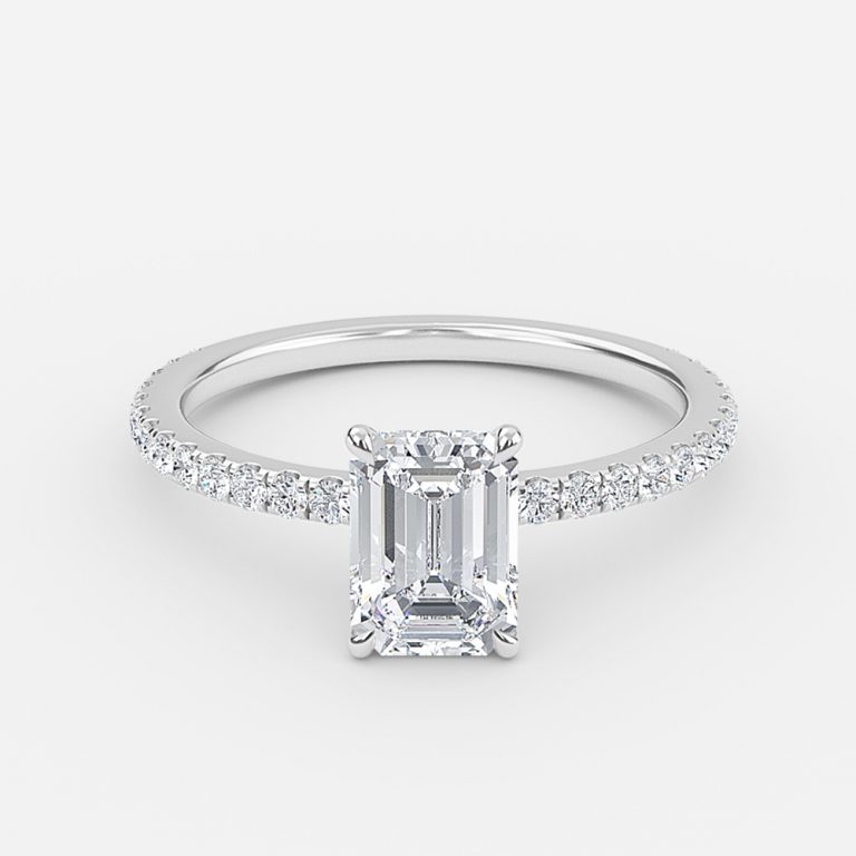Emerald Dainty Engagement Ring