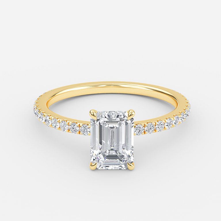 Emerald Dainty Engagement Ring