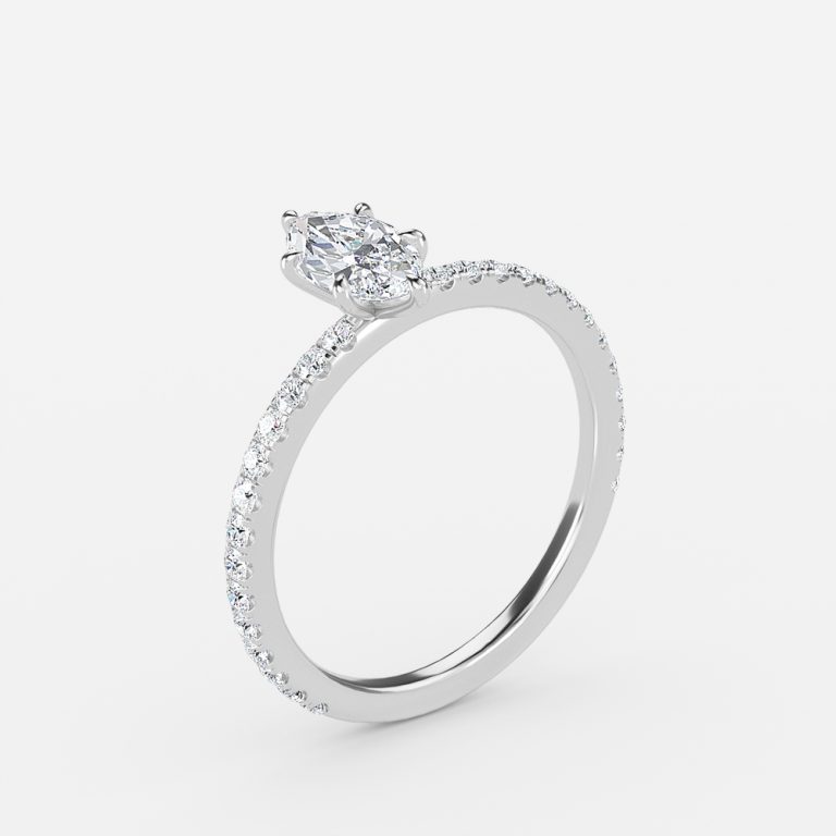 Petite Marquise Diamond Band Engagement Ring