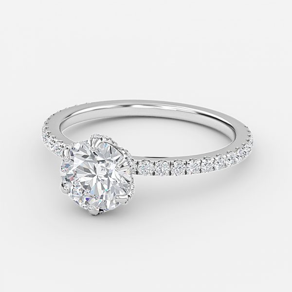 Round Dainty Engagement Ring
