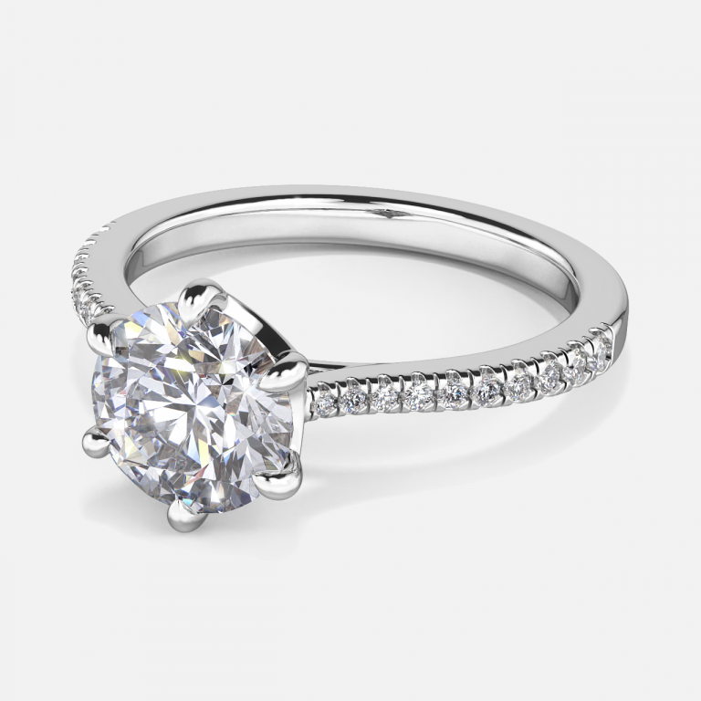 Round Dainty Engagement Ring