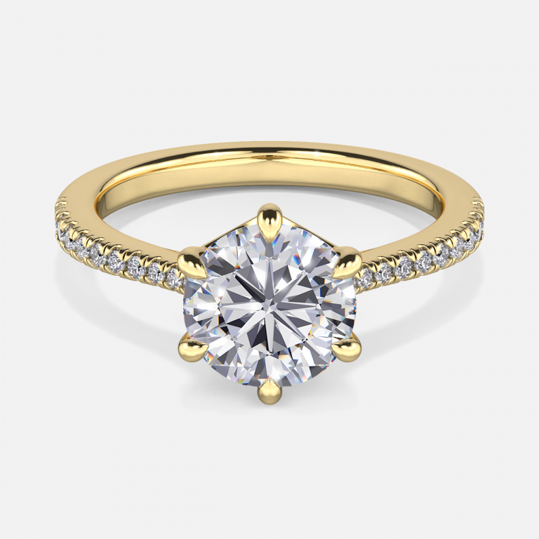 Round Dainty Engagement Ring