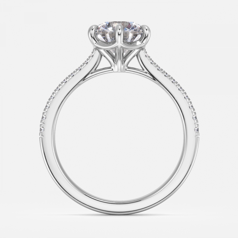Round Dainty Engagement Ring