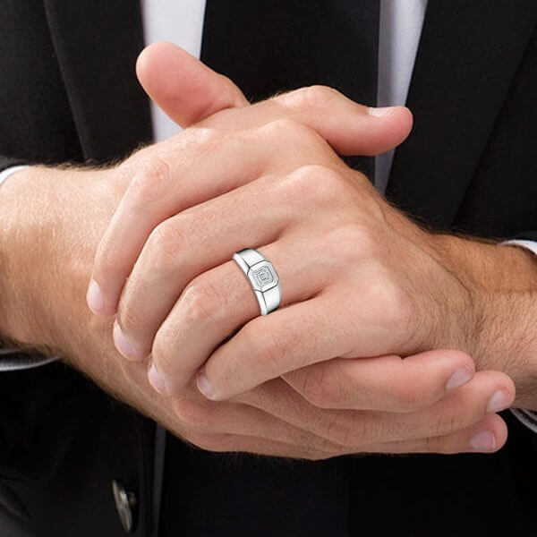 Asscher Bezel Engagement Ring
