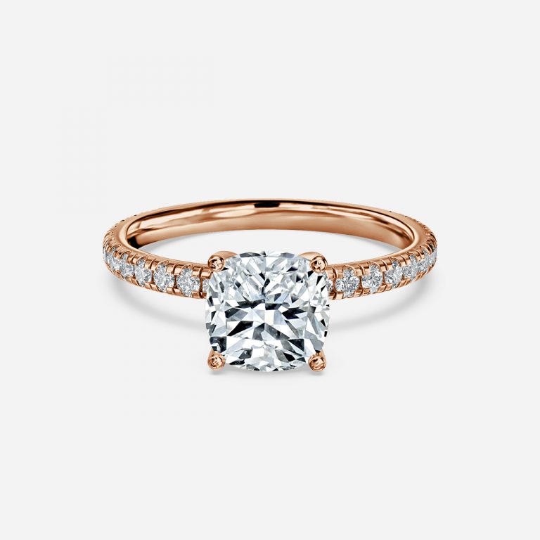 Cushion Diamond Band Engagement Ring