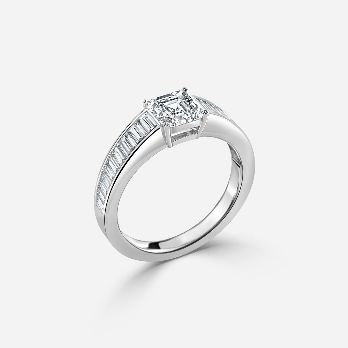 Asscher Unique Engagement Ring
