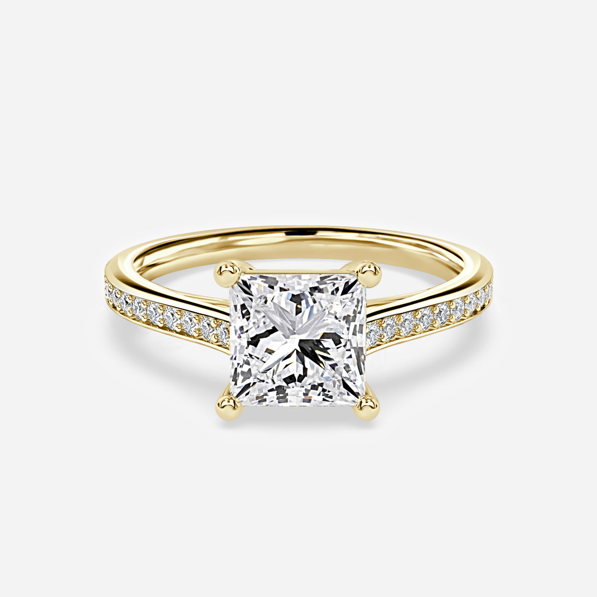 Princess Diamond Band Engagement Ring