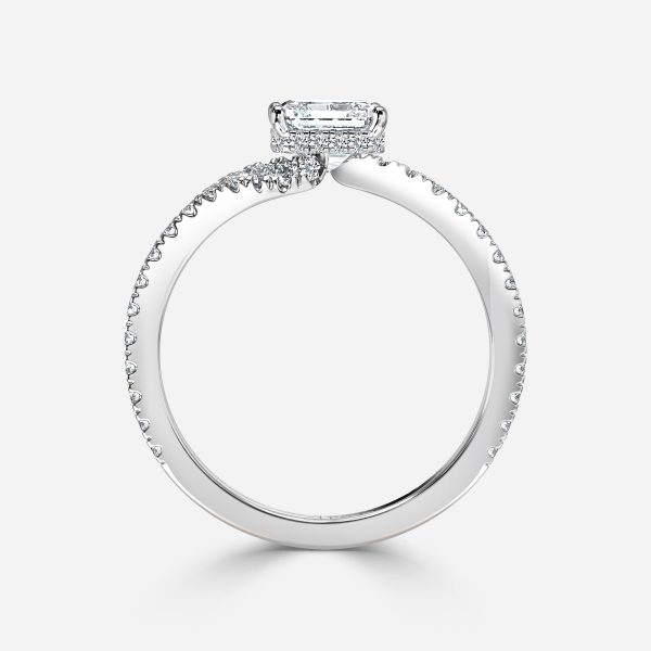 Asscher Hidden Halo Engagement Ring
