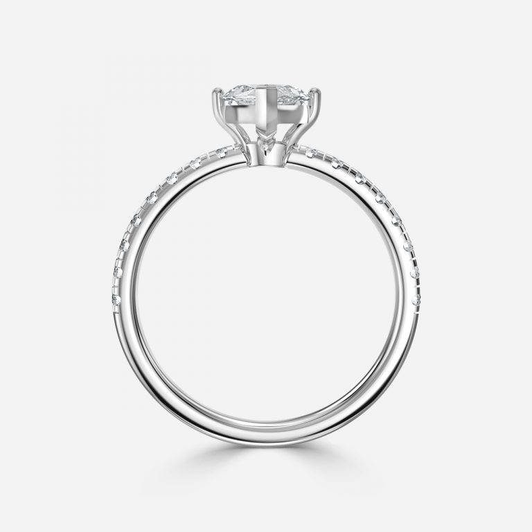 Marquise Diamond Band Engagement Ring