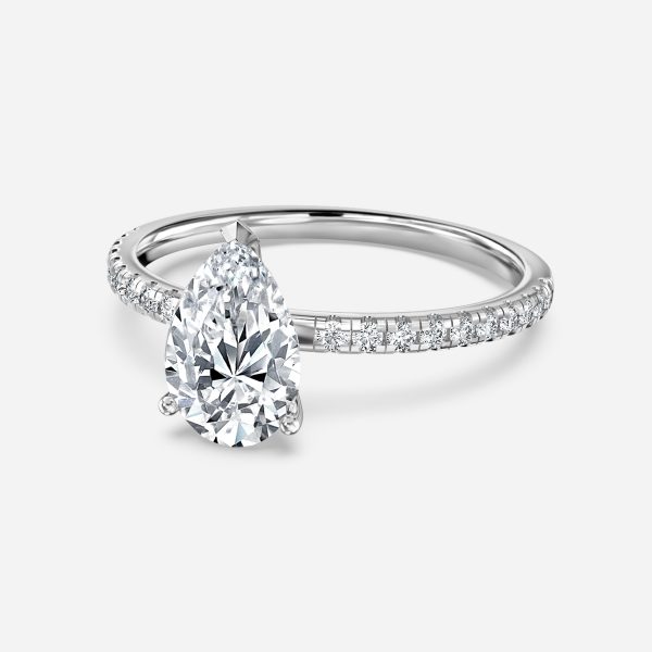 Pear Diamond Band Engagement Ring
