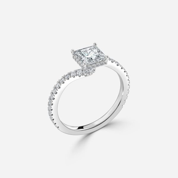 Princess Hidden Halo Engagement Ring