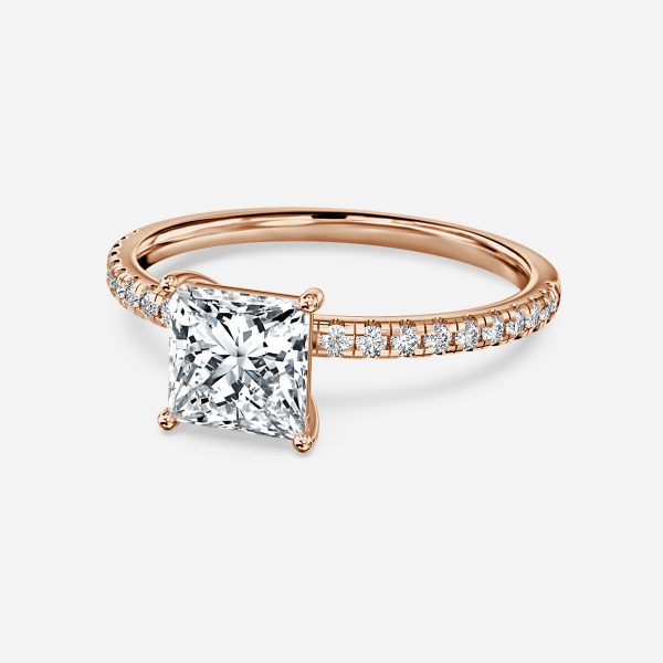 Princess Diamond Band Engagement Ring