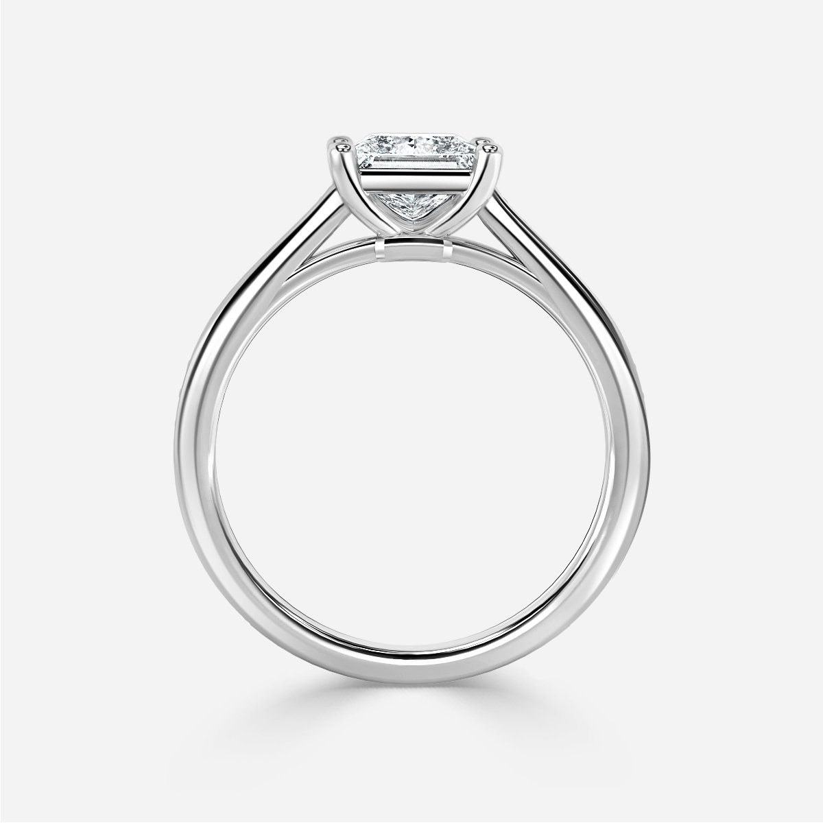 Princess Diamond Band Engagement Ring