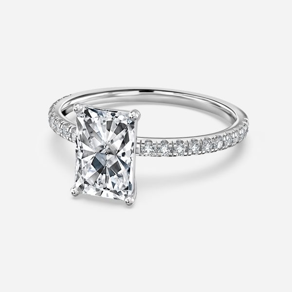 De La Luna Radiant Diamond Band Engagement Ring
