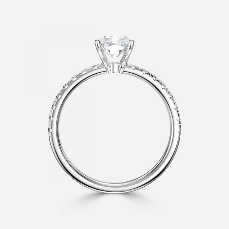 Radiant Diamond Band Engagement Ring