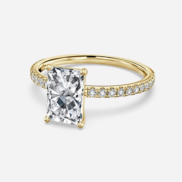 De La Luna Radiant Diamond Band Engagement Ring