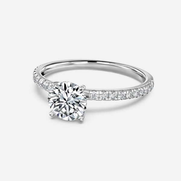 Round Diamond Band Engagement Ring