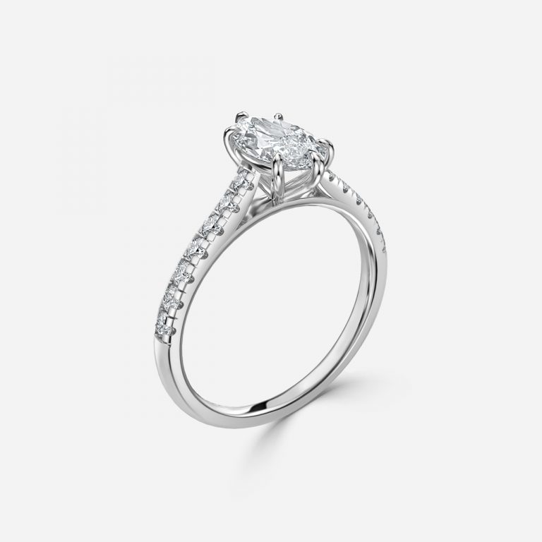 Marquise Diamond Band Engagement Ring