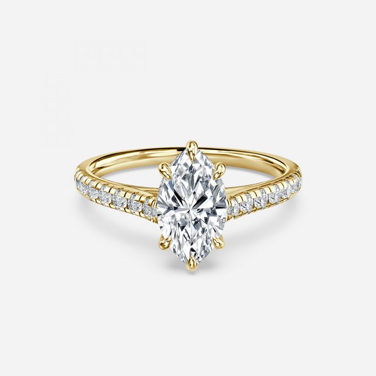 Marquise Diamond Band Engagement Ring