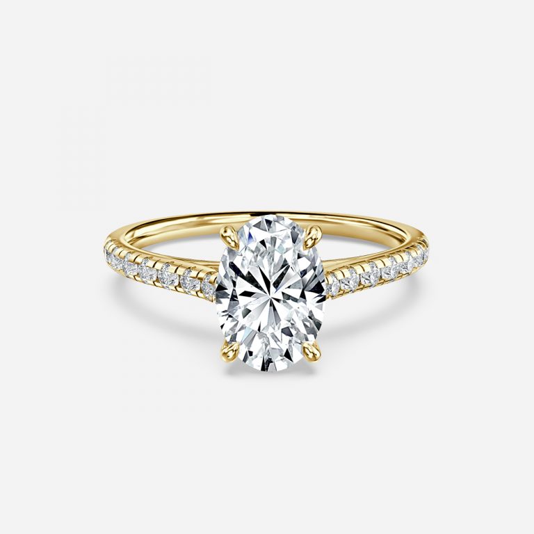 Oval Diamond Band Engagement Ring