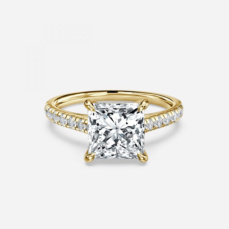 Princess Diamond Band Engagement Ring