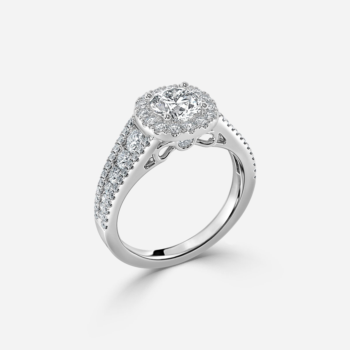 Cushion Halo Engagement Ring
