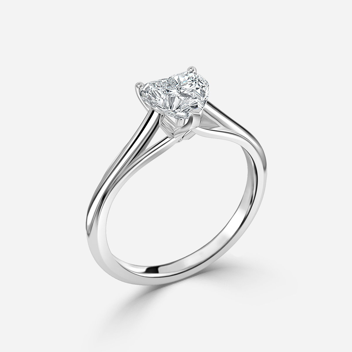 Heart Solitaire Engagement Ring