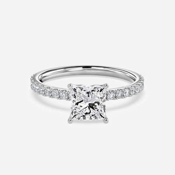 Princess Hidden Halo Engagement Ring