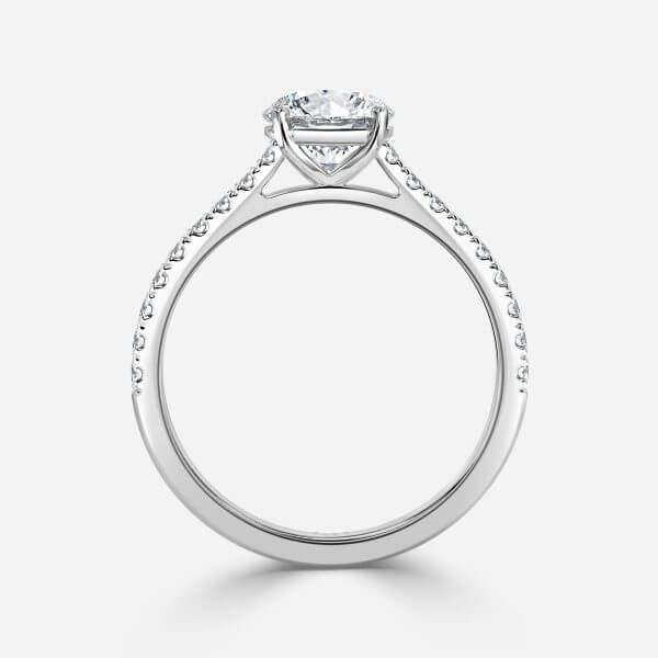 Round Diamond Band Engagement Ring