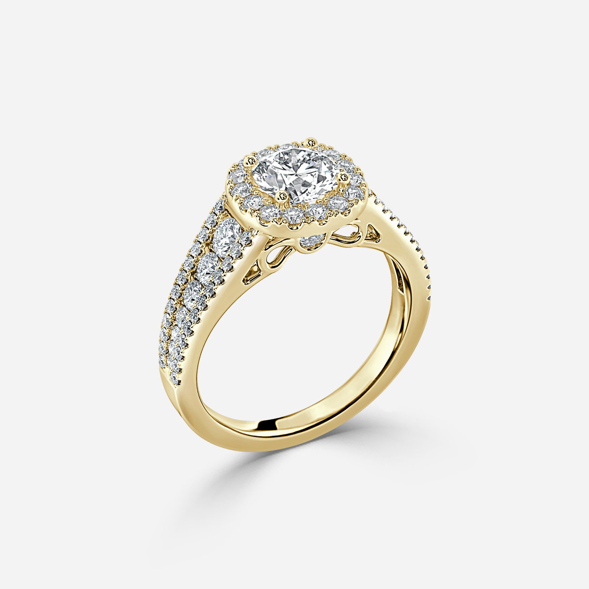 Cushion Halo Engagement Ring