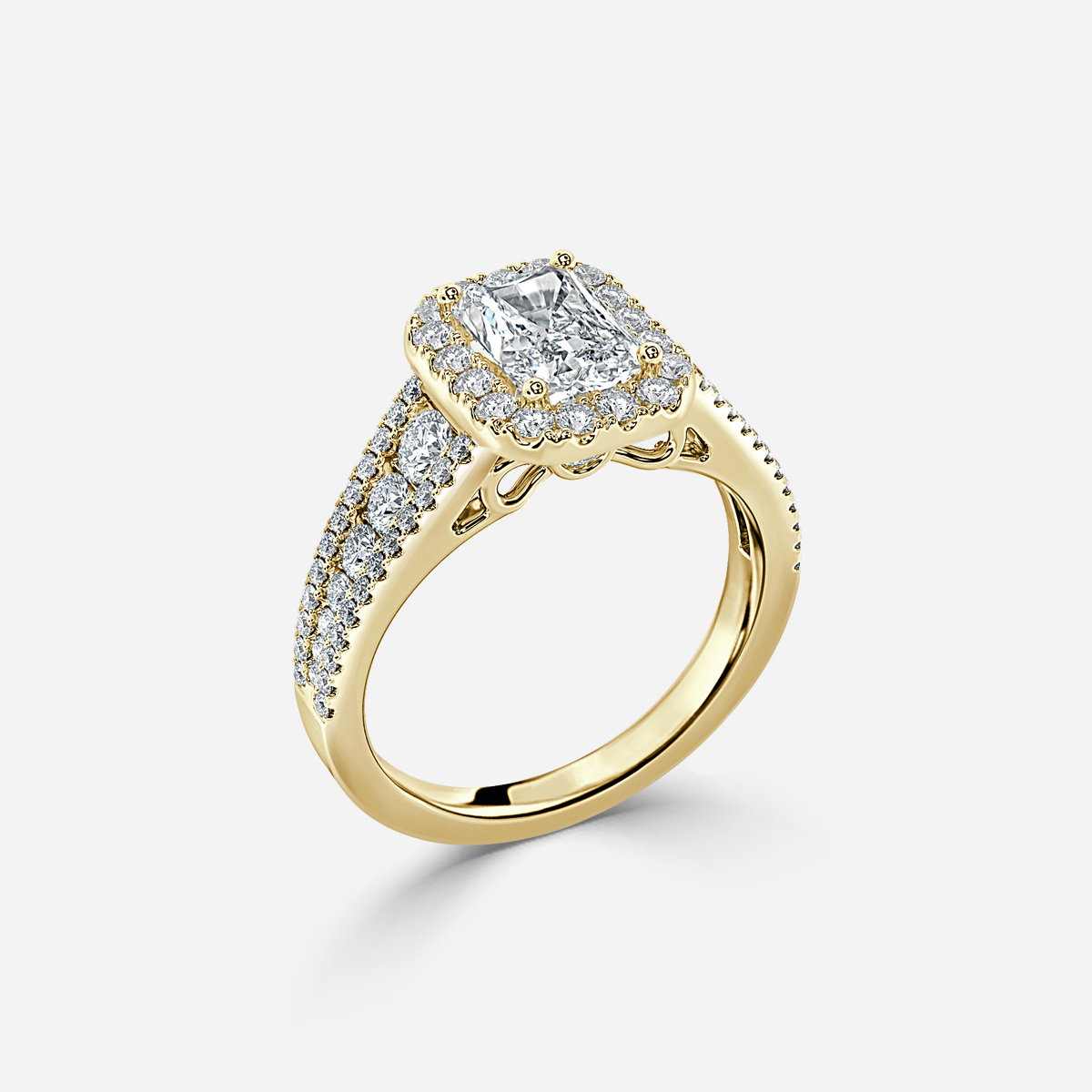 Radiant Halo Engagement Ring