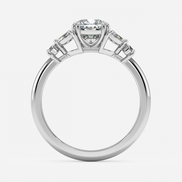 Cushion Three Stone Engagement Ring