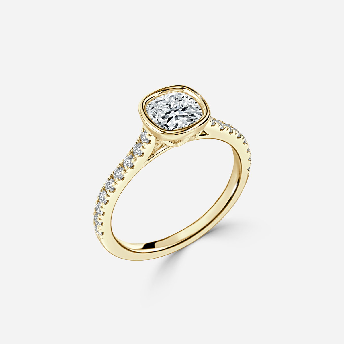 Cushion Bezel Engagement Ring