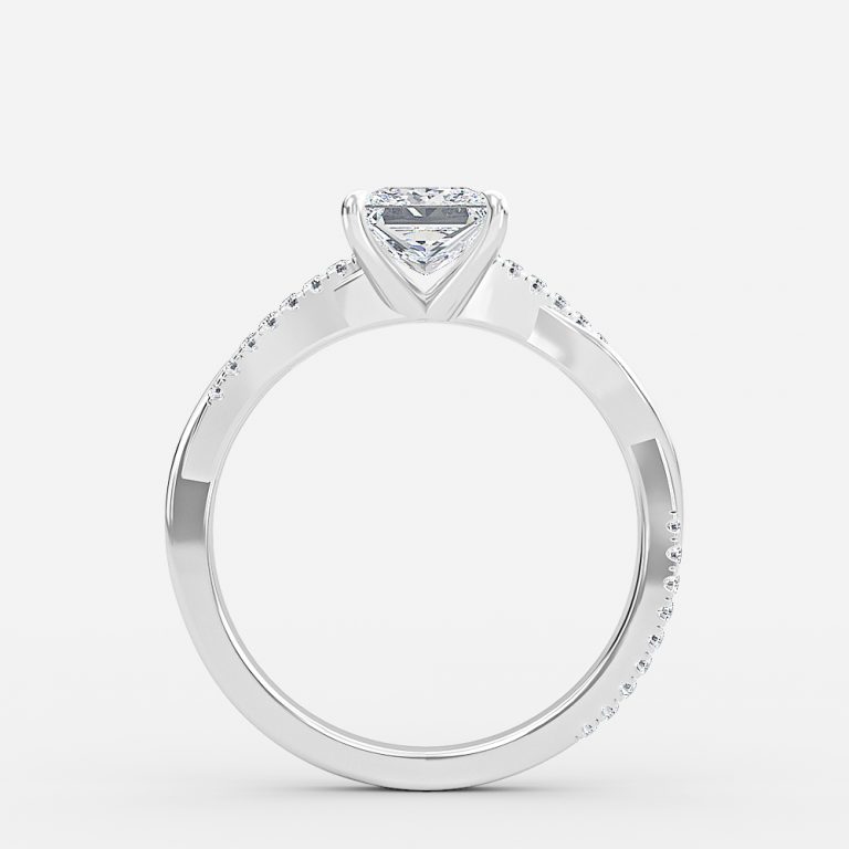 Princess Diamond Band Engagement Ring