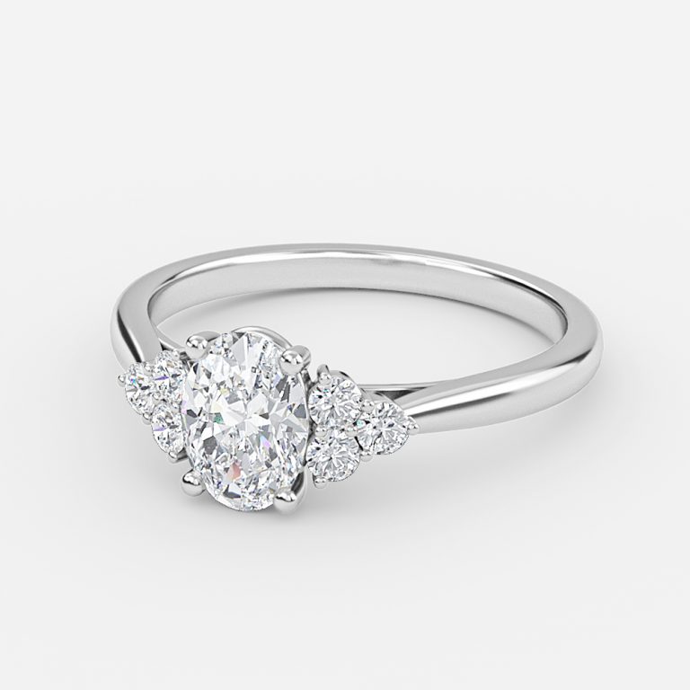 Oval Cluster Engagement Ring