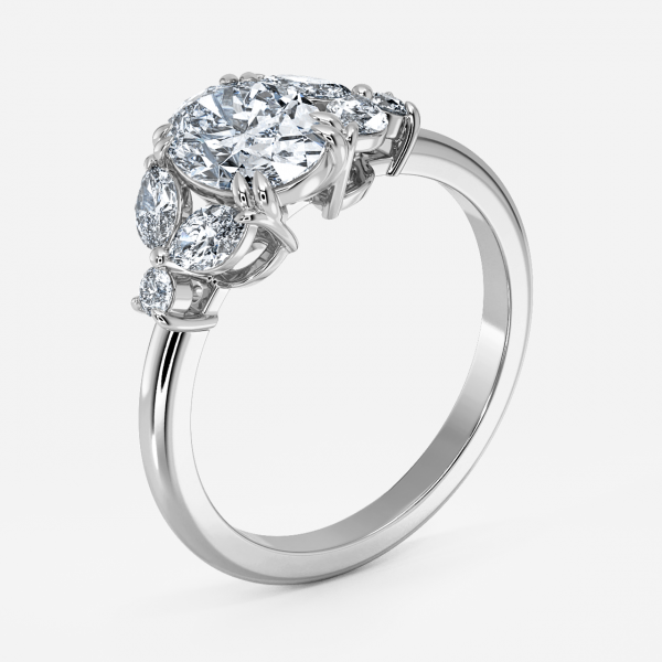Oval Three Stone Engagement Ring