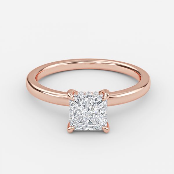 Princess Hidden Halo Engagement Ring