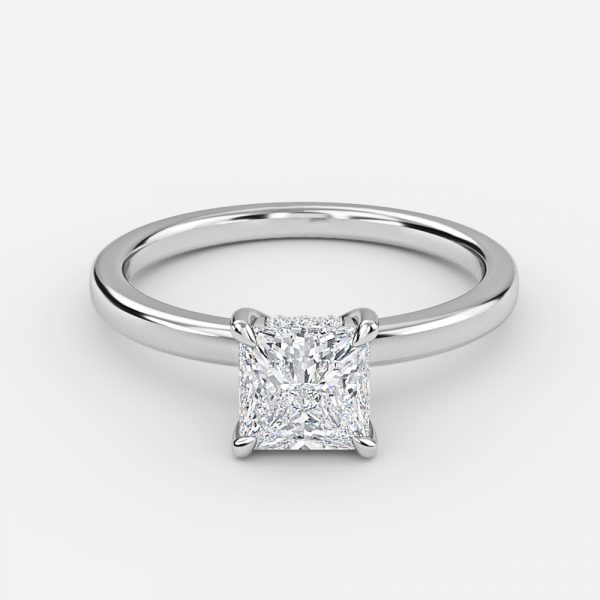 Princess Hidden Halo Engagement Ring
