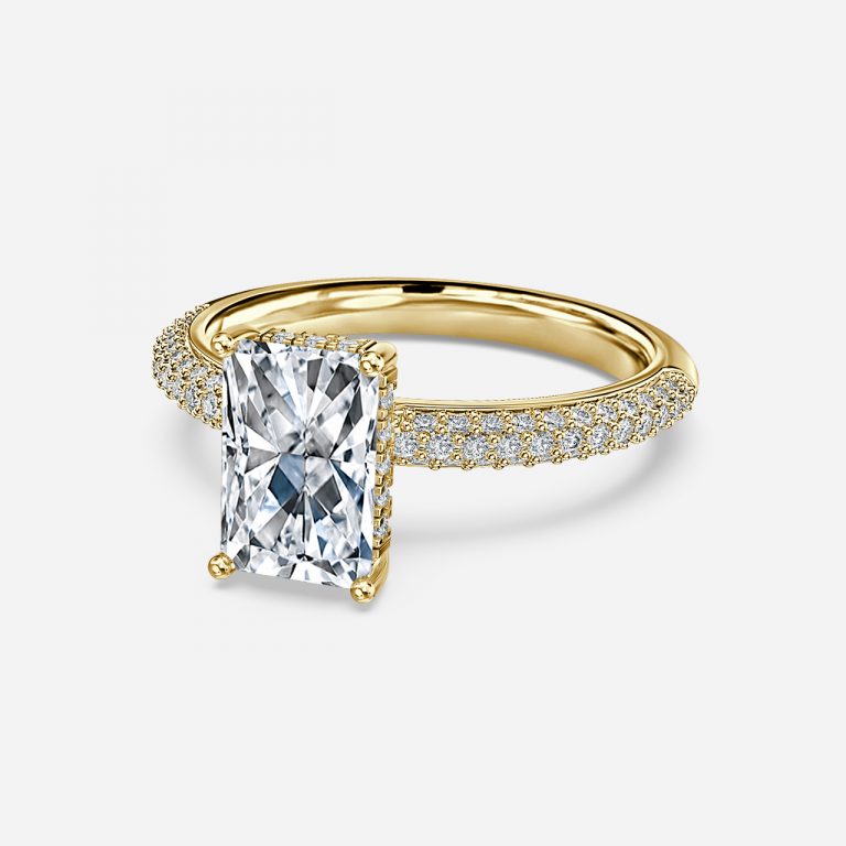 Radiant Hidden Halo Engagement Ring