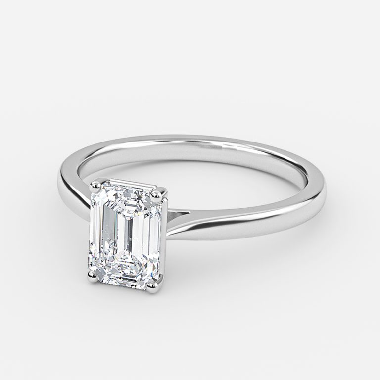 Plain Emerald Solitaire Engagement Ring