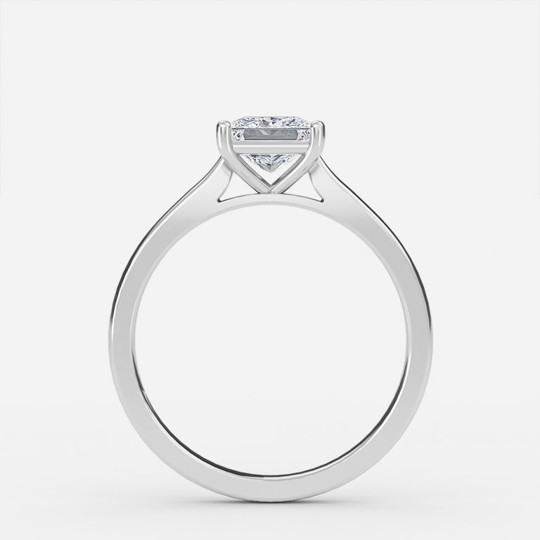 Plain Princess Solitaire Engagement Ring