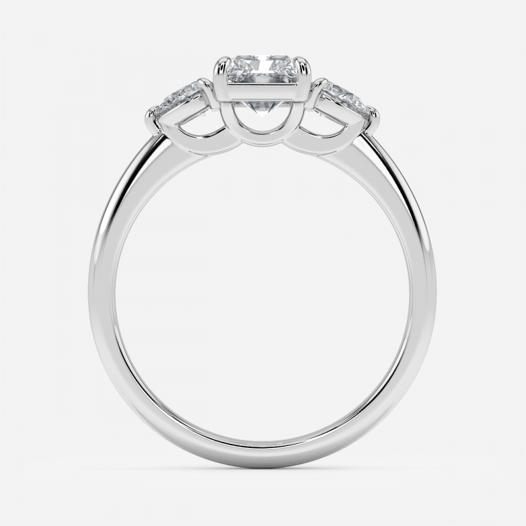 Radiant Three Stone Engagement Ring