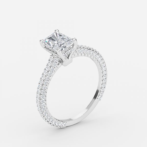 Radiant Hidden Halo Engagement Ring