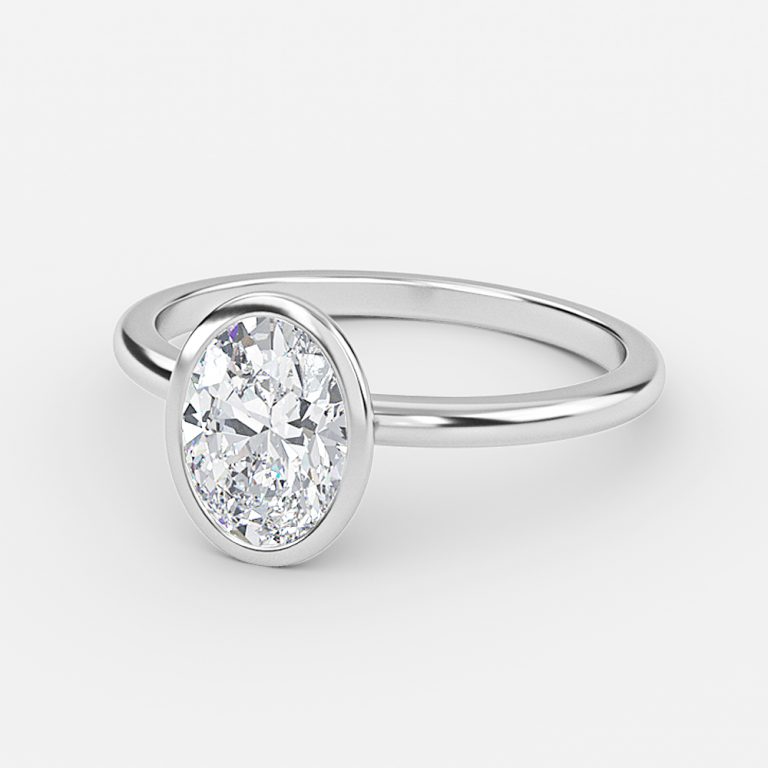 Oval Bezel Engagement Ring