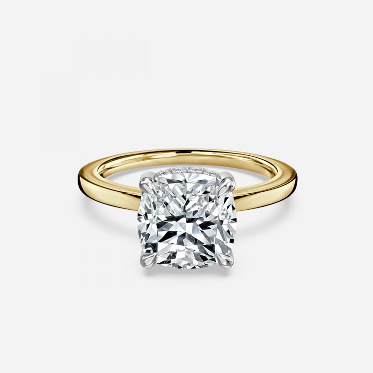 Cushion Hidden Halo Engagement Ring