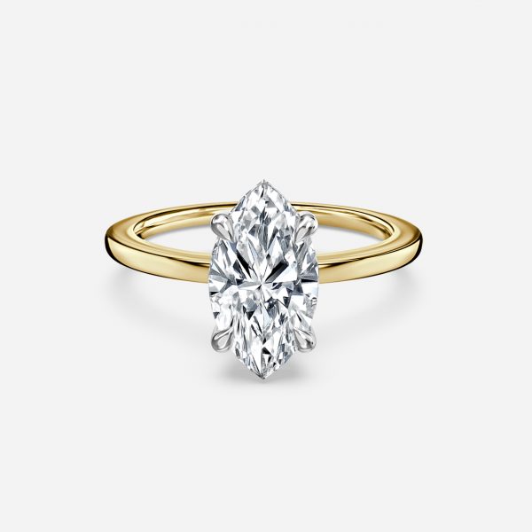 Marquise Hidden Halo Engagement Ring