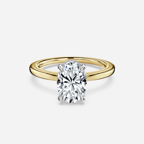 Oval Hidden Halo Engagement Ring
