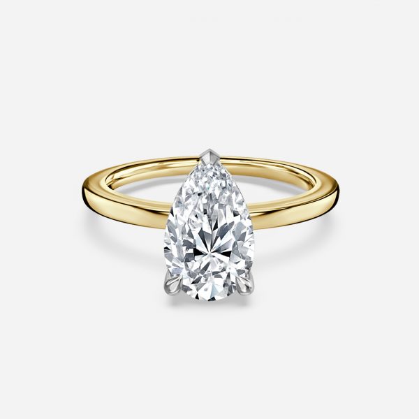 Pear Hidden Halo Engagement Ring