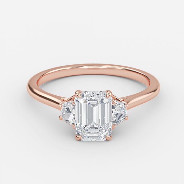 Emerald Three Stone Engagement Ring