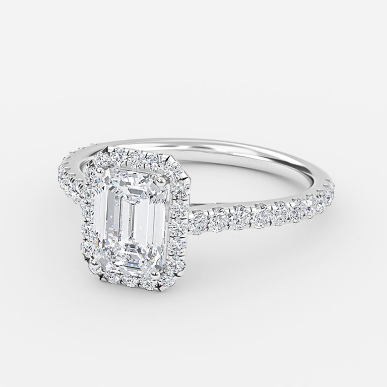 Emerald Halo Engagement Ring